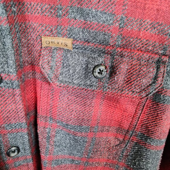 Orvis Men's XL Plaid Flannel Shirt Jacket - Picture 4 of 9